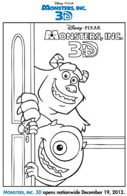 Monsters, Inc. 3D figura para colorear