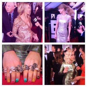 Moda metálica en los Grammys 2014