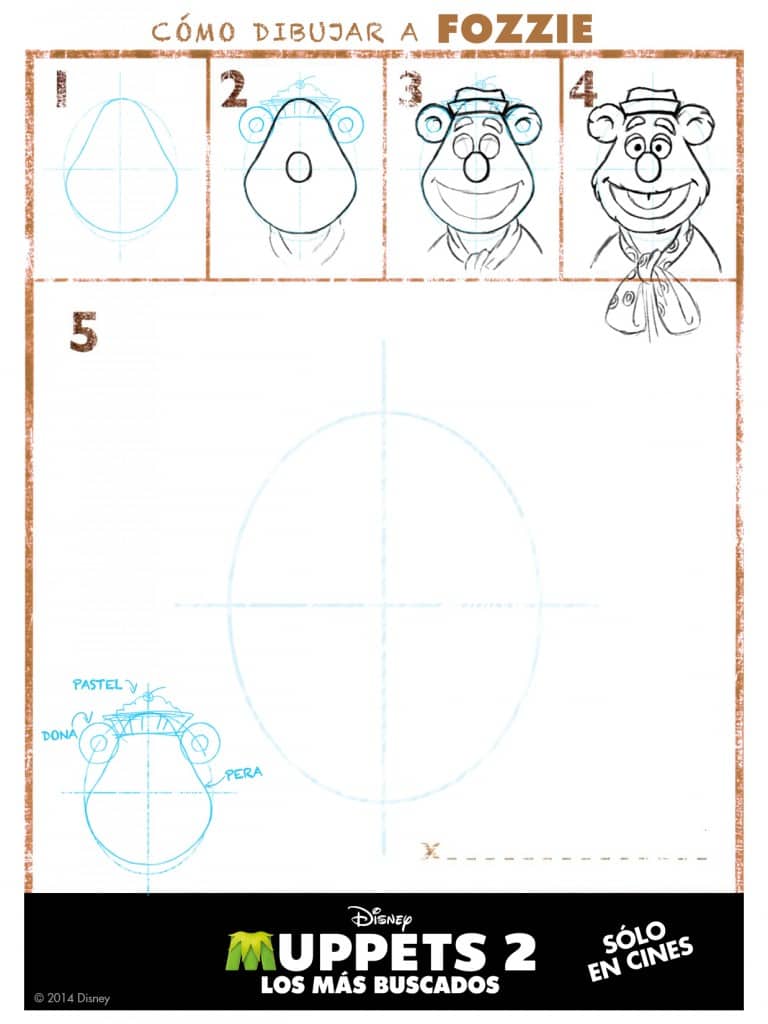 Cómo dibujar Fozzie de los Muppets