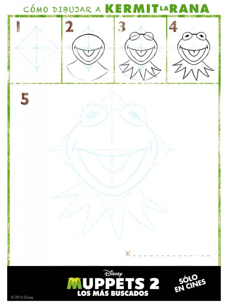 Cómo dibujar Kermit Rana René de los Muppets