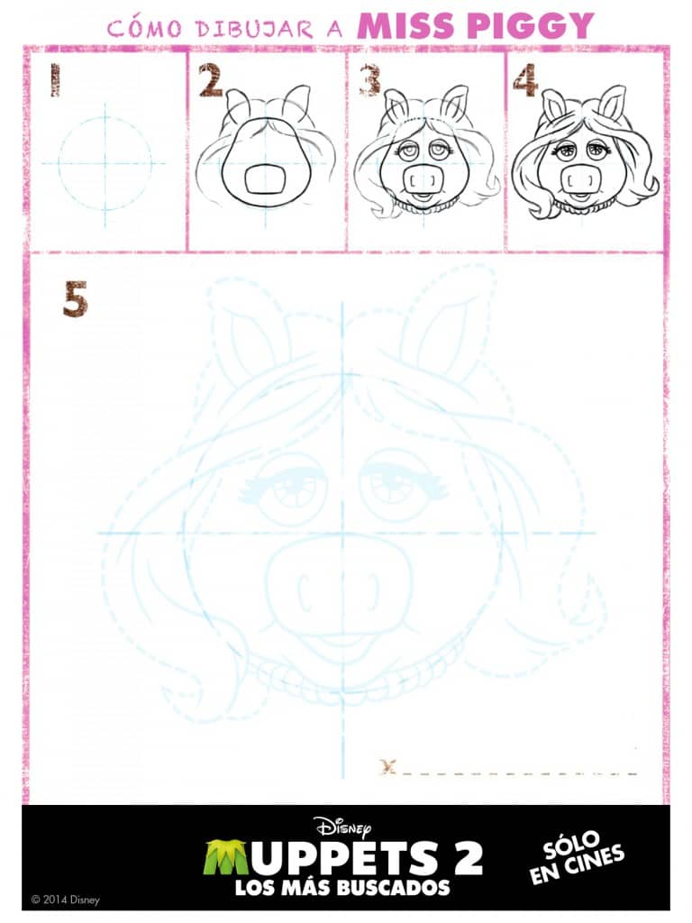 Cómo dibujar Miss Piggy de los Muppets