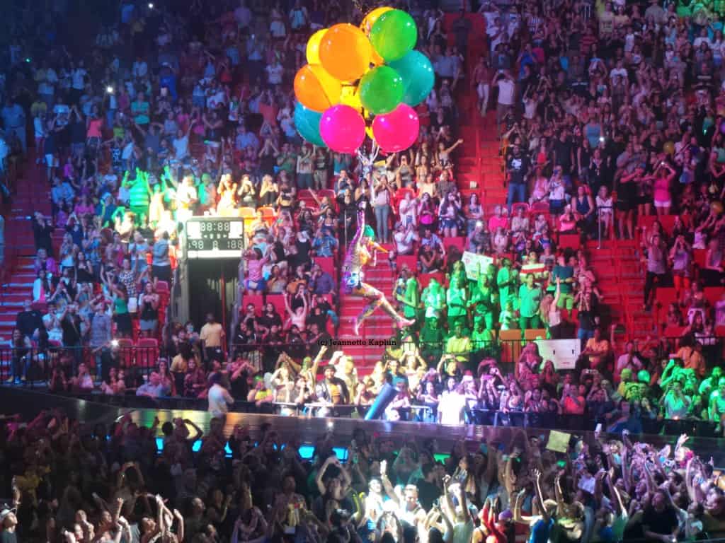 Katy Perry singing birthday with balloons