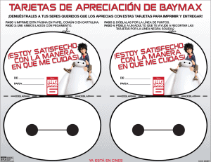 tarjetas de apreciación de baymax big hero 6