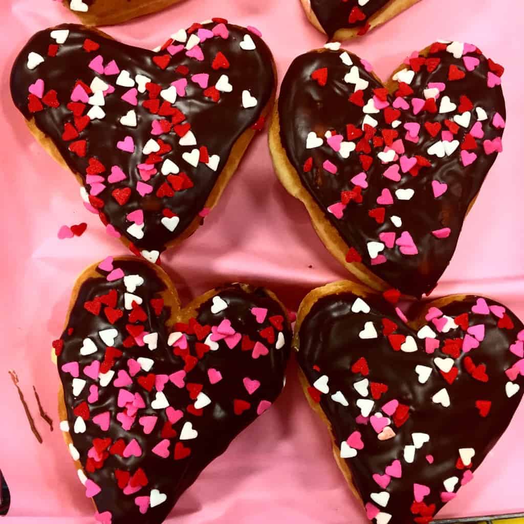 Heart shaped donuts