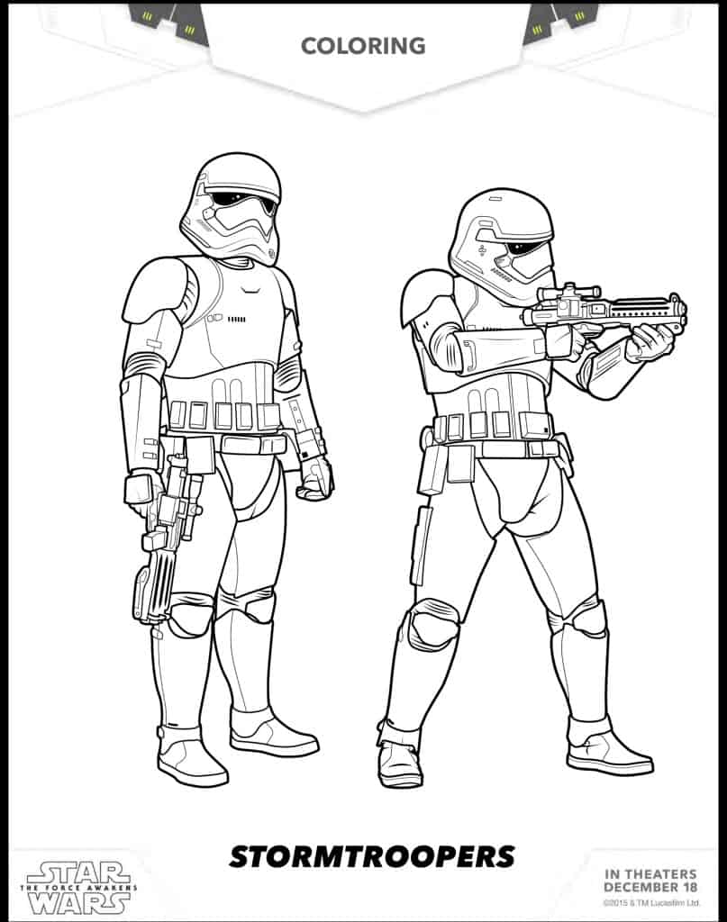 Stormtroopers dibujos gratis para colorear de Star wars