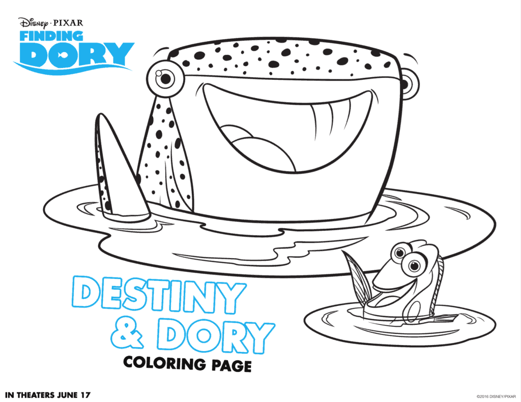 Destiny y Dory figuras para colorear
