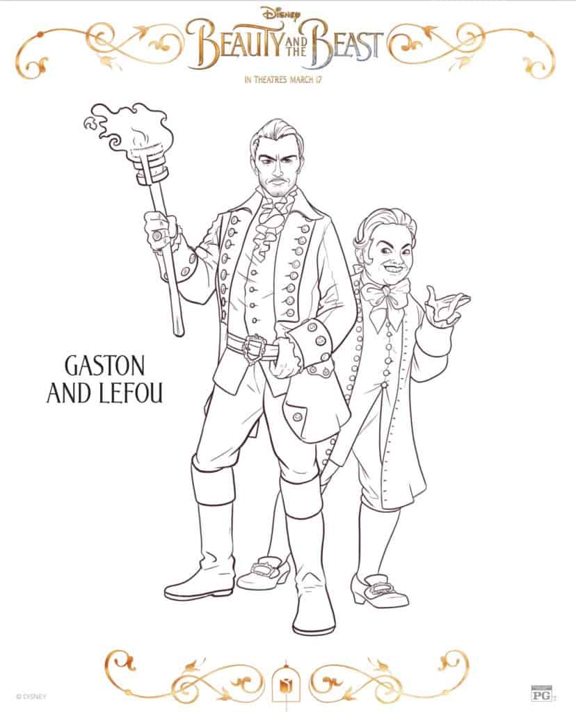 Gatson y leFou dibujos para colorear