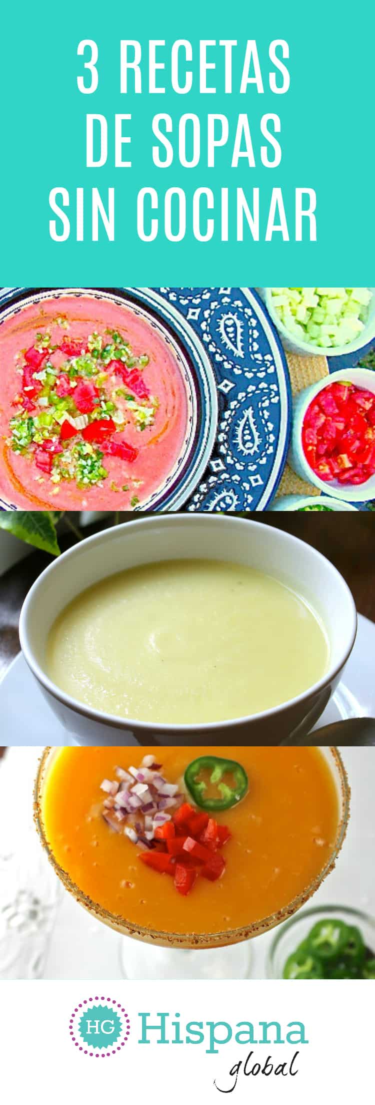 Recetas de sopas frías, sopas sin cocinar como gazpacho de mango, sopa de yogurt y pepino