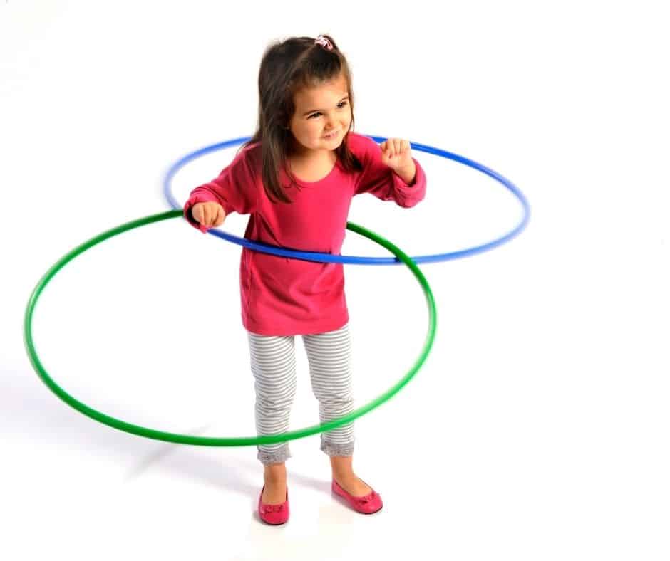 Learning hula hoop topless then