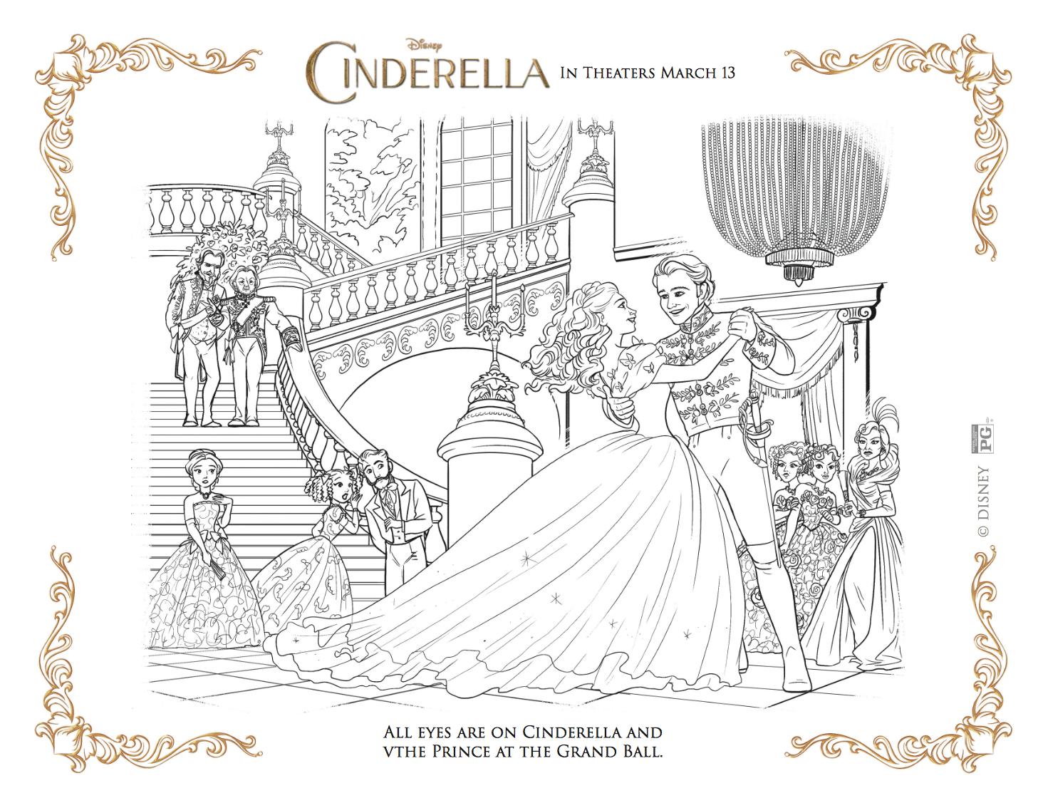 Dibujos gratis para colorear de La Cenicienta o Cinderella - Hispana Global