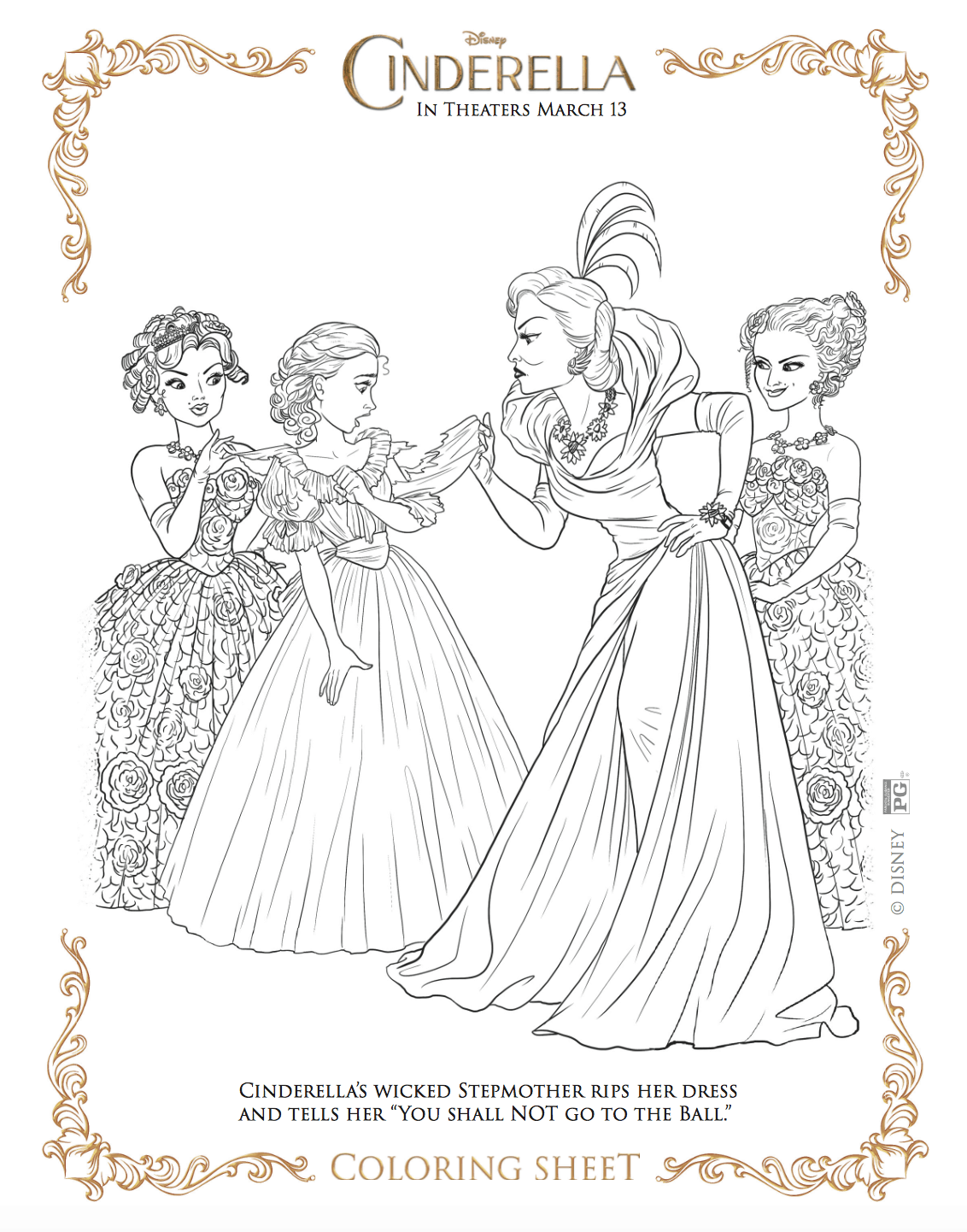 Dibujos gratis para colorear de La Cenicienta o Cinderella - Hispana Global