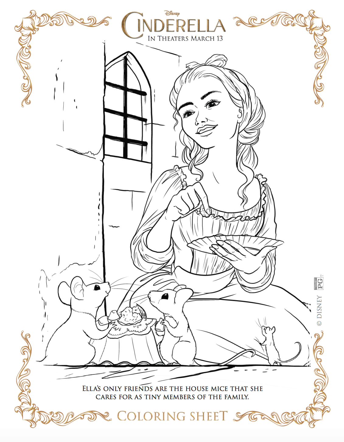 Dibujos gratis para colorear de La Cenicienta o Cinderella - Hispana Global