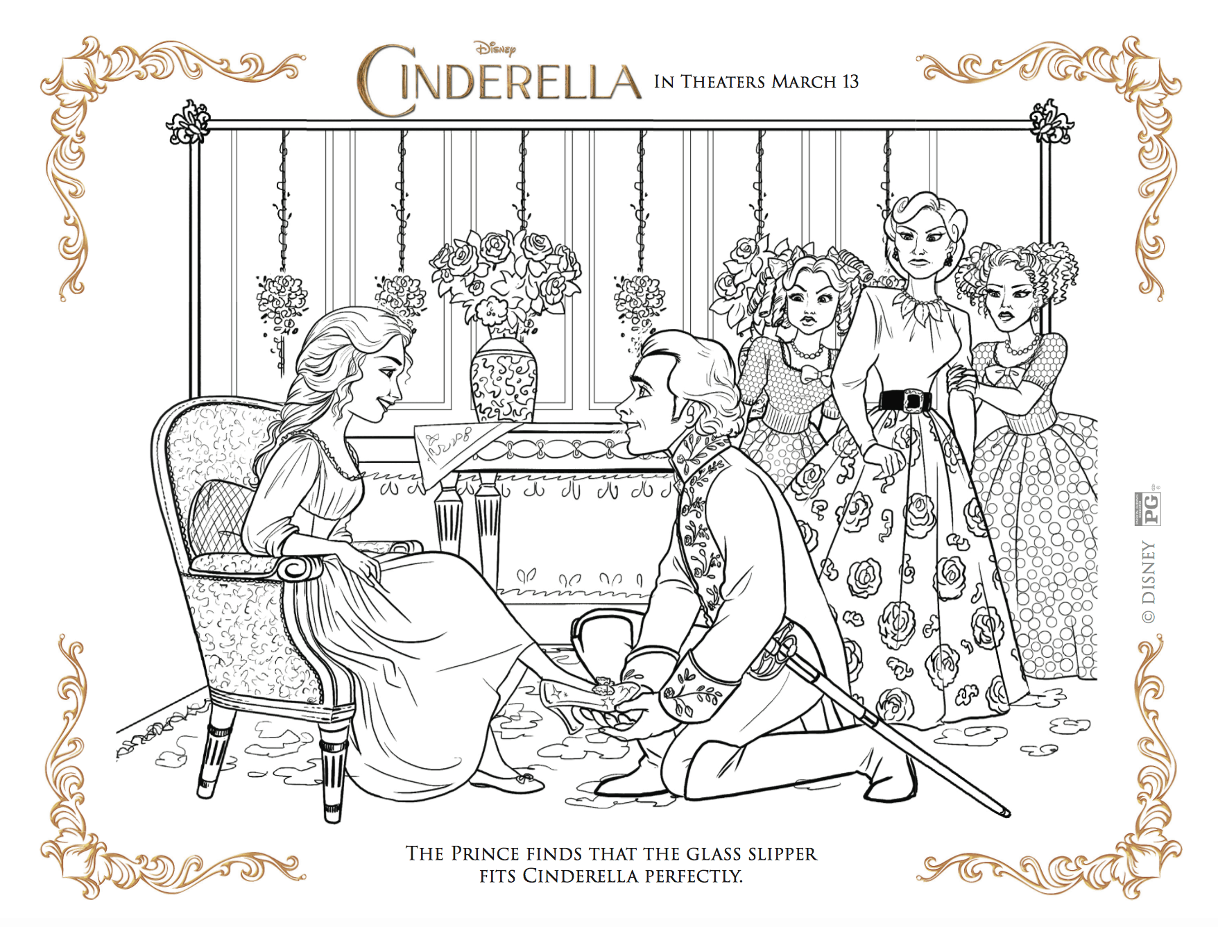 Dibujos gratis para colorear de La Cenicienta o Cinderella - Hispana Global