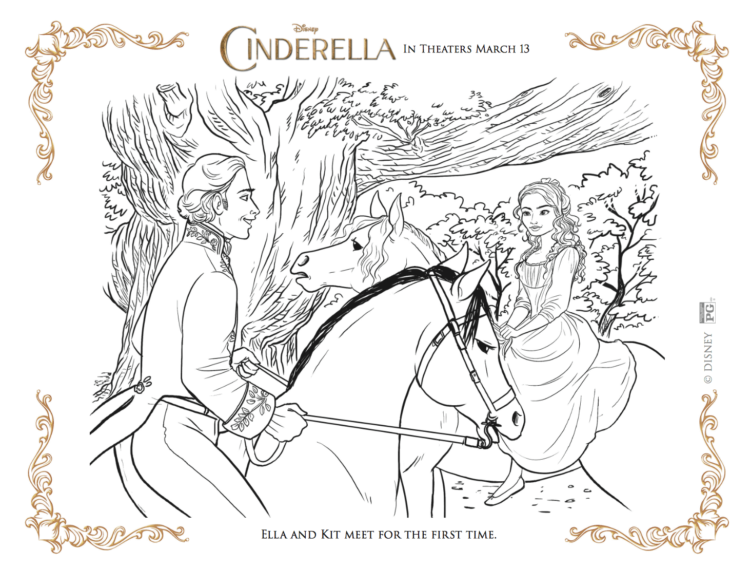 Dibujos gratis para colorear de La Cenicienta o Cinderella