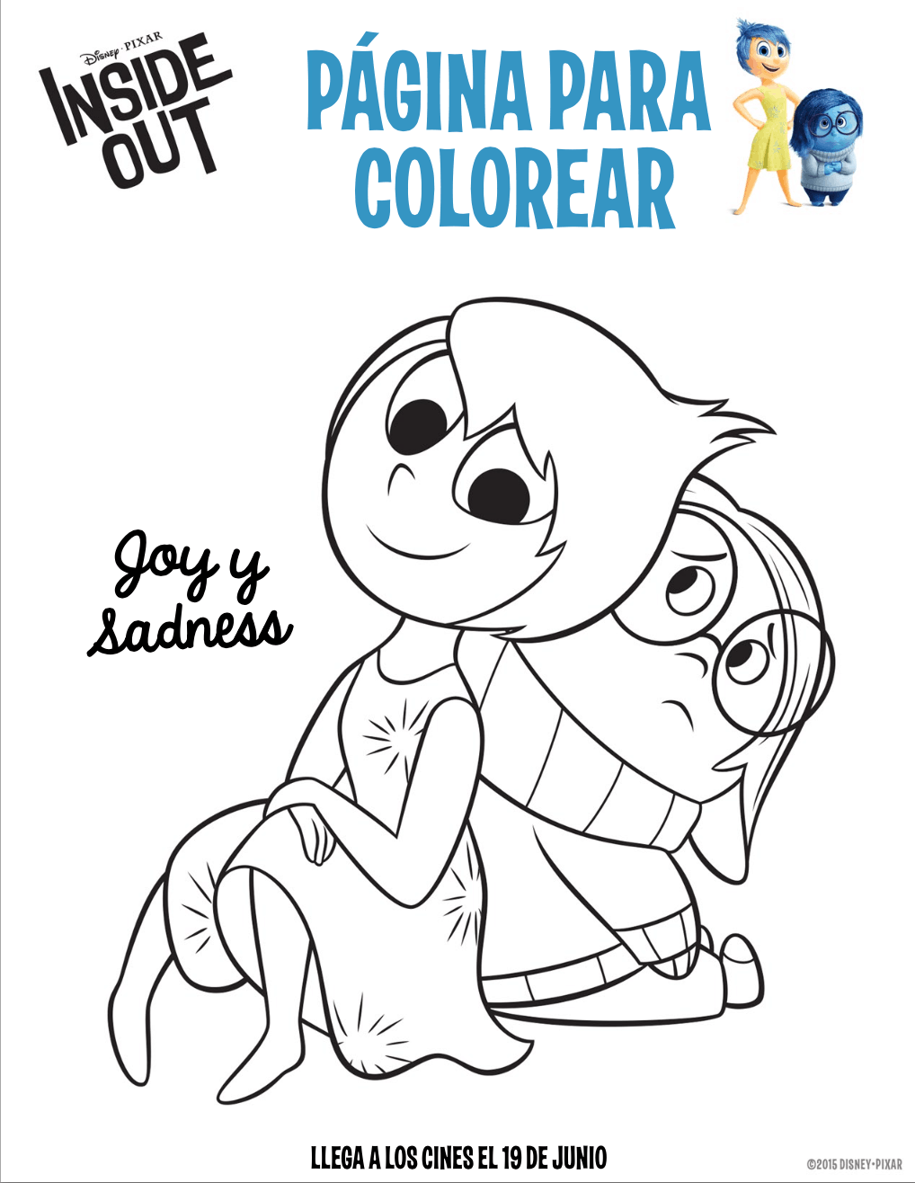 Figura para colorear Inside Out Joy y sadness