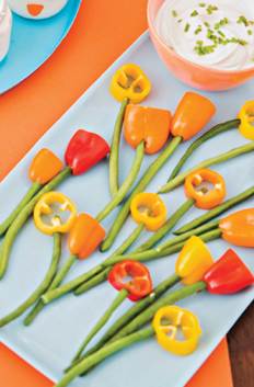 tulipanes de vegetales para pascua
