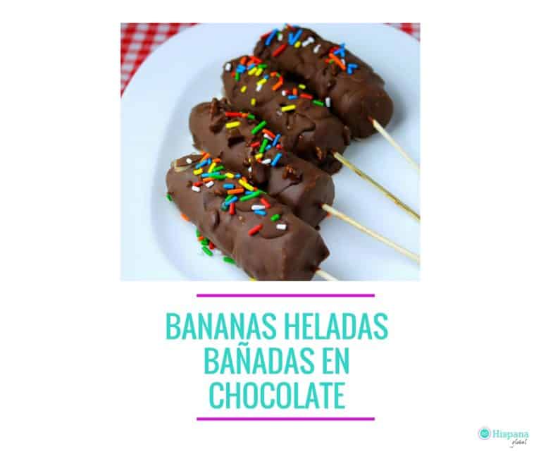 Receta: bananas heladas cubiertas de chocolate
