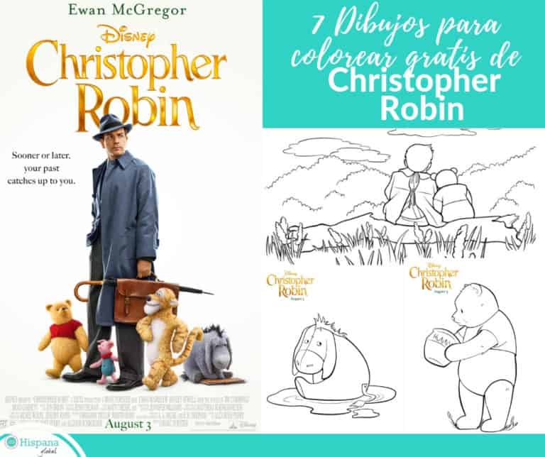 7 Dibujos para colorear gratis de Christopher Robin