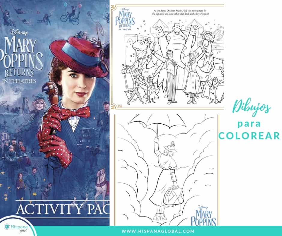 Imprime gratis aquí actividades y hojas para colorear de El Regreso de Mary Poppins