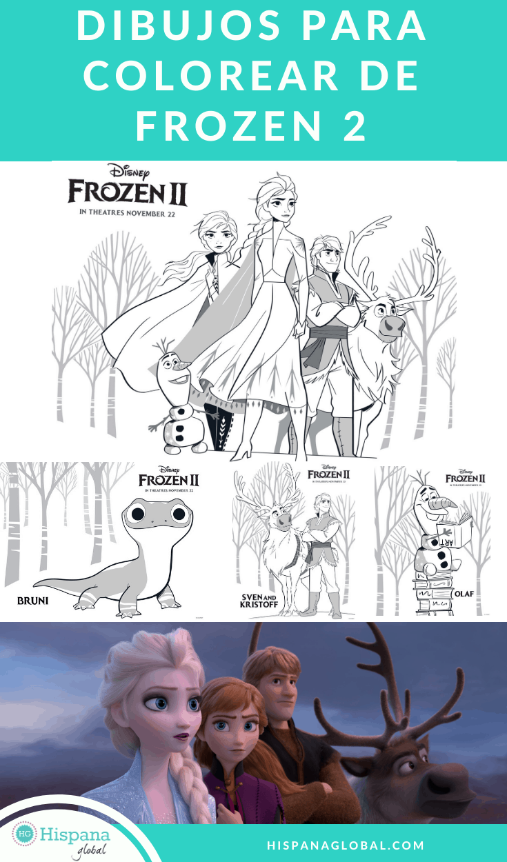 Dibujos para colorear y pintar gratis de Frozen 2 de Disney - Hispana Global