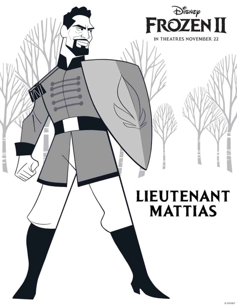 color pages lieutenant destin mattias frozen