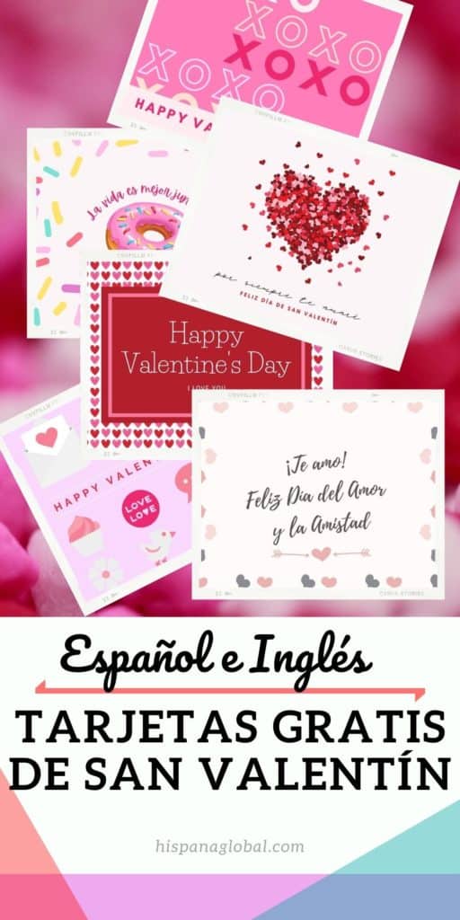 Si necesitas tarjetas de San Valentín gratis en inglés y español para celebrar el día del amor y la amistad, aquí tienes más de 20 que puedes imprimir en casa.